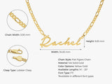 Figaro Chain Cursive Font Name Necklace