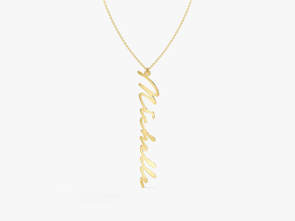 Cursive Font Vertical Name Necklace