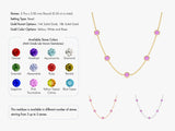 Bezel Set Pink Tourmaline Station Necklace in 14k Solid Gold