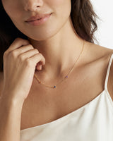 Bezel Set Birthstone Station Necklace