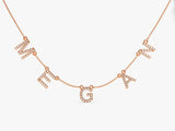 Diamond Birthstone Name Necklace in 14k Solid Gold