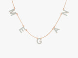 Aquamarine Name Necklace in 14k Solid Gold