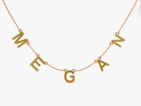 Peridot Name Necklace in 14k Solid Gold