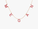 Ruby Name Necklace in 14k Solid Gold