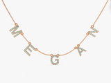 Aquamarine Name Necklace in 14k Solid Gold