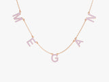 Alexandrite Name Necklace in 14k Solid Gold