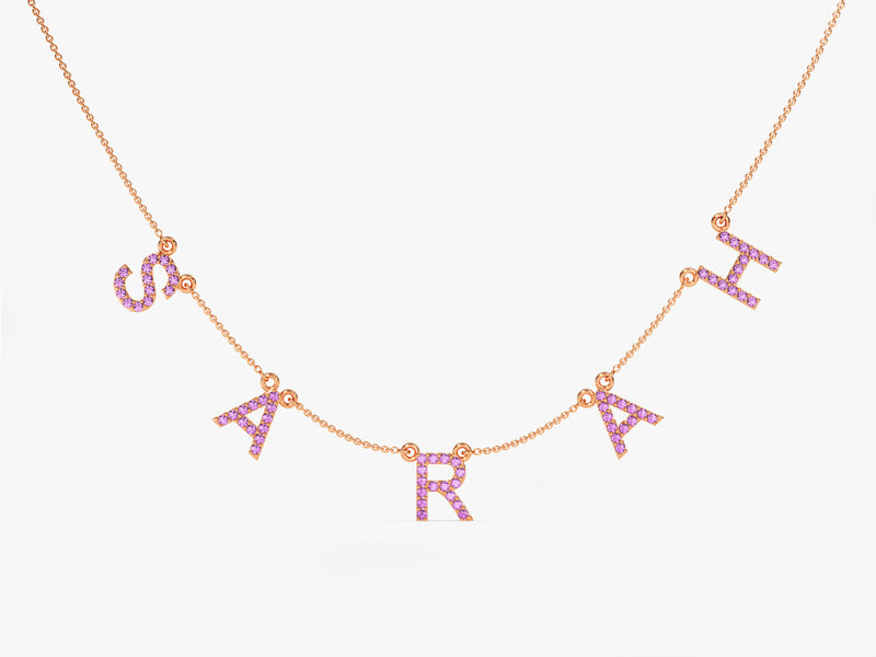 Birthstone Name Necklace