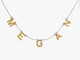 Citrine Name Necklace in 14k Solid Gold