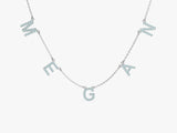 Aquamarine Name Necklace in 14k Solid Gold