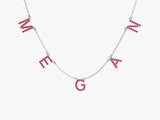 Ruby Name Necklace in 14k Solid Gold