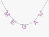 Pink Tourmaline Name Necklace in 14k Solid Gold