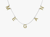 Peridot Name Necklace in 14k Solid Gold