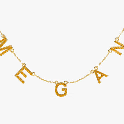 Birthstone Name Necklace