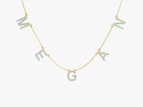 Aquamarine Name Necklace in 14k Solid Gold