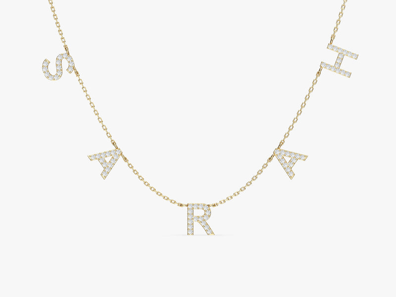 Name Necklace With Birthstone