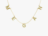 Peridot Name Necklace in 14k Solid Gold