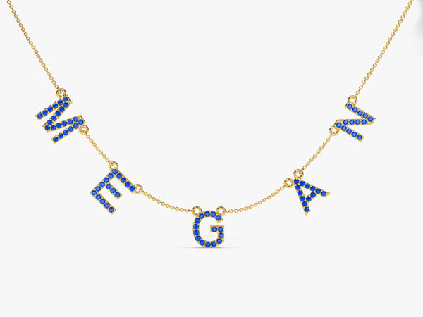 Name Necklace With Birthstone