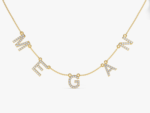 Alexandrite Name Necklace in 14k Solid Gold