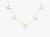 Diamond Birthstone Name Necklace in 14k Solid Gold