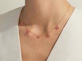 Ruby Name Necklace in 14k Solid Gold