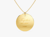 Large Coin Name Necklace in 14k Solid Gold