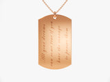 Large Tag Name Necklace in 14k Solid Gold