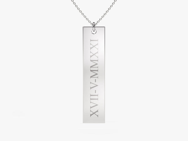 Tag Date Necklace in 14k Solid Gold