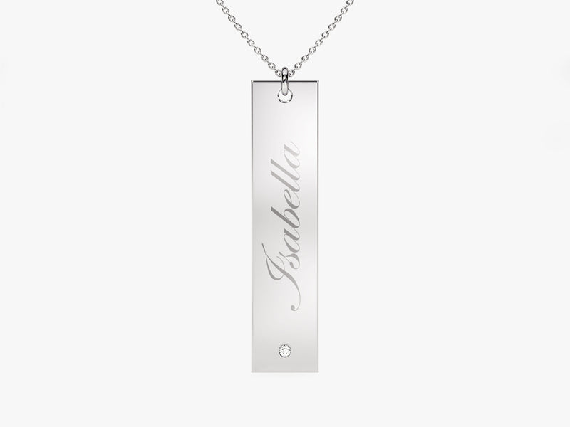 Solo Diamond Name Necklace in 14k Solid Gold