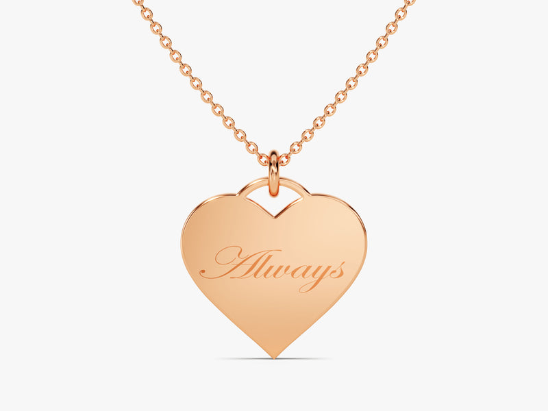 Heart Name Necklace in 14k Solid Gold