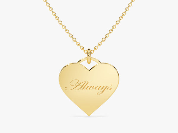 Medium Heart Name Necklace in 14k Solid Gold