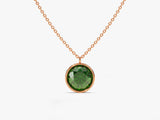 Bezel Set Round Birthstone Solitaire Necklace