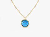 Bezel Set Round Birthstone Solitaire Necklace