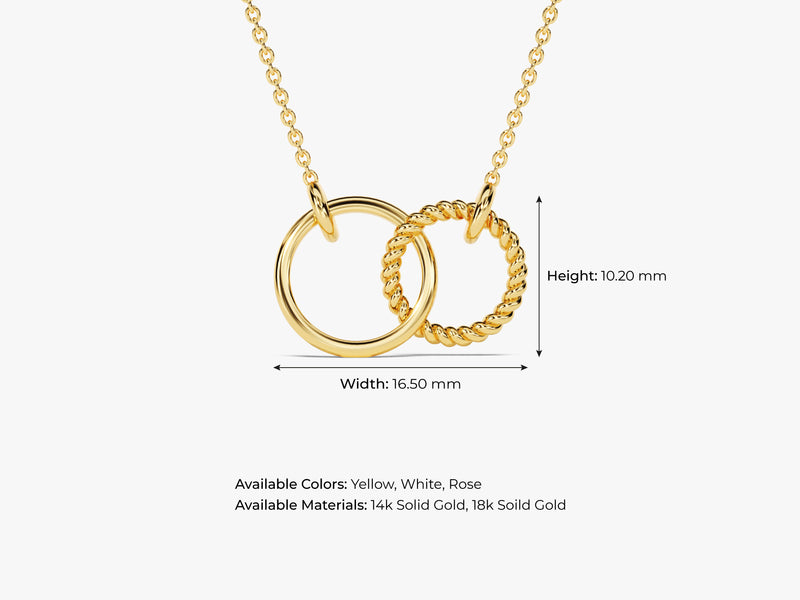 Eternity Circle Charm Necklace in 14k Solid Gold
