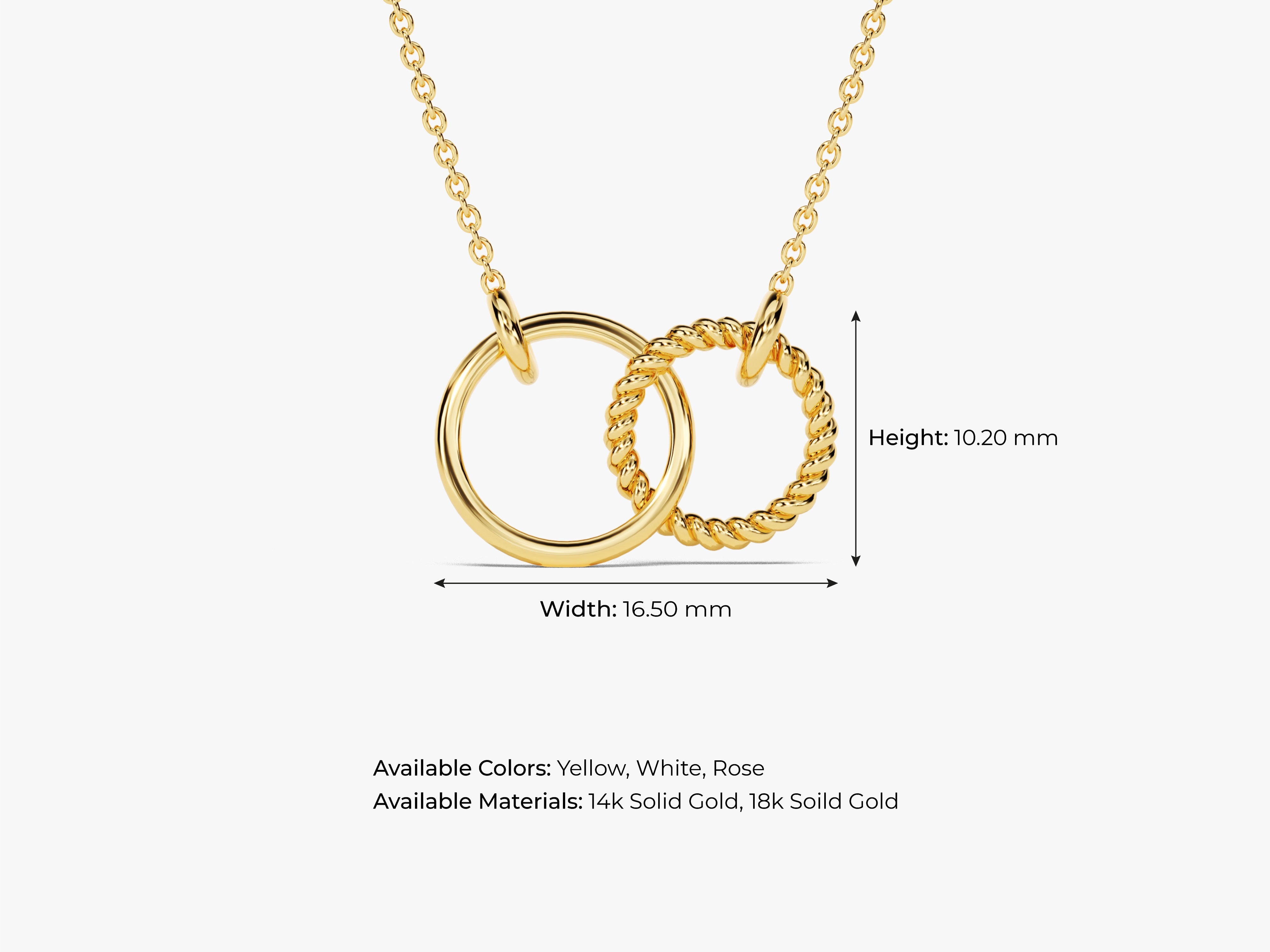 Gold interlocking circles necklace, fine jewelry, elegant design