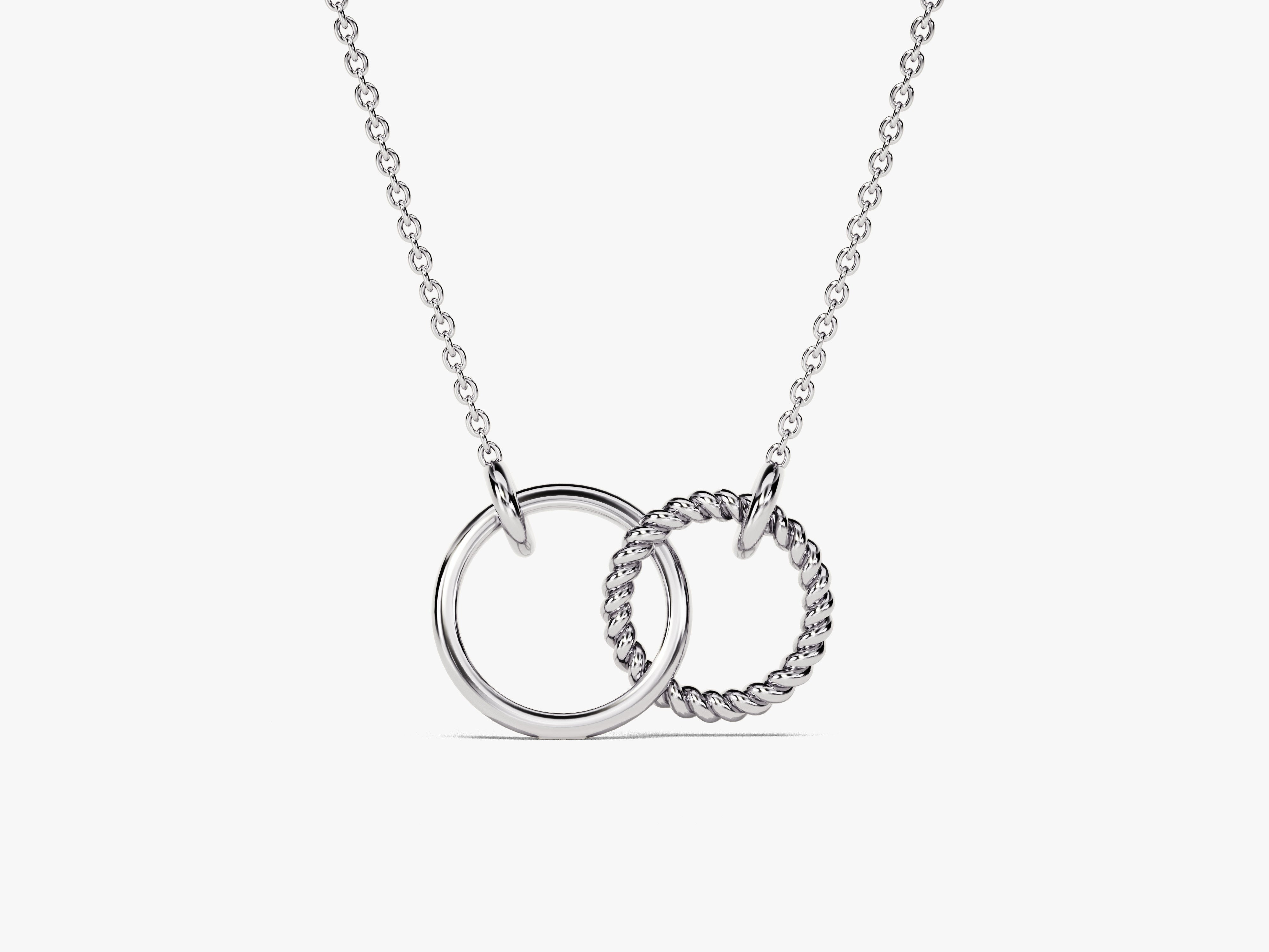 Silver interlocking circles necklace for jewelry lovers