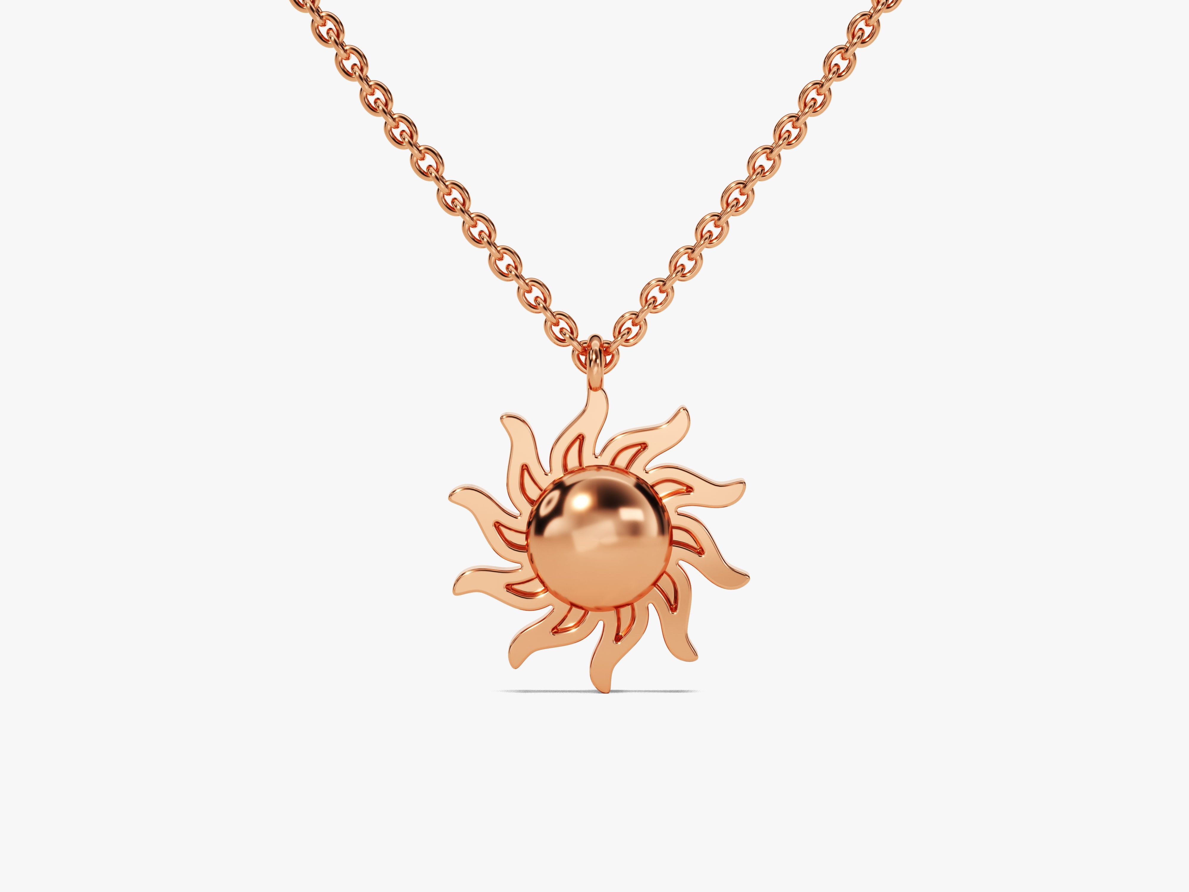 Rose gold sun pendant necklace for jewelry lovers
