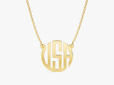 Initial Monogram Necklace in 14k Solid Gold