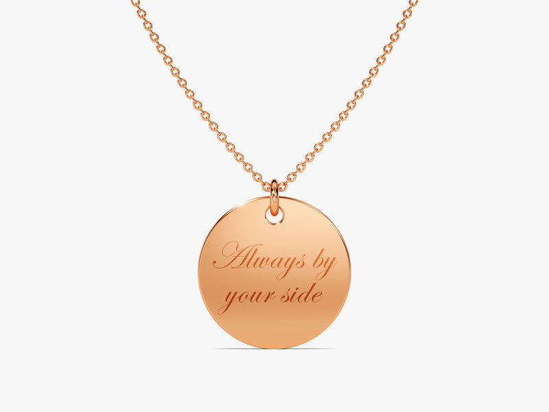 Message Charm Necklace in 14k Solid Gold