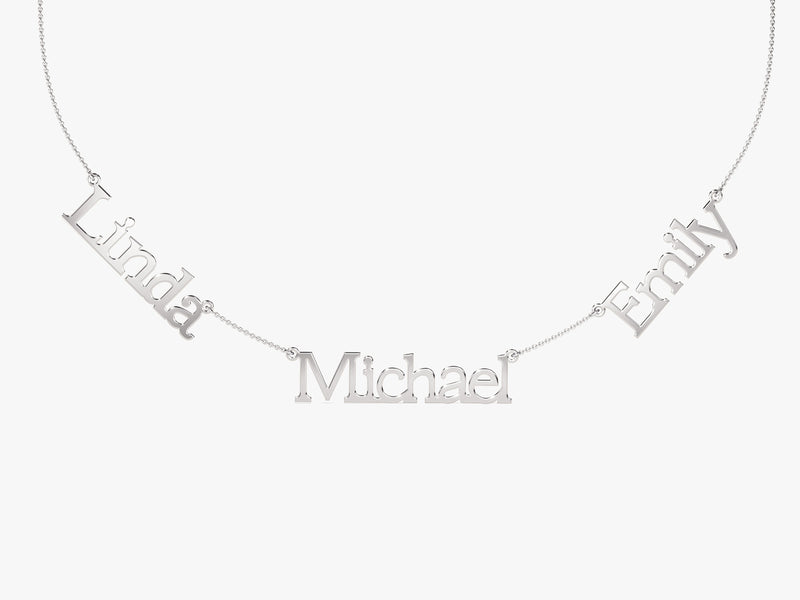 Family Name Necklace in 14k Solid Gold