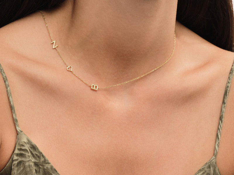 Sideways Initial Necklace
