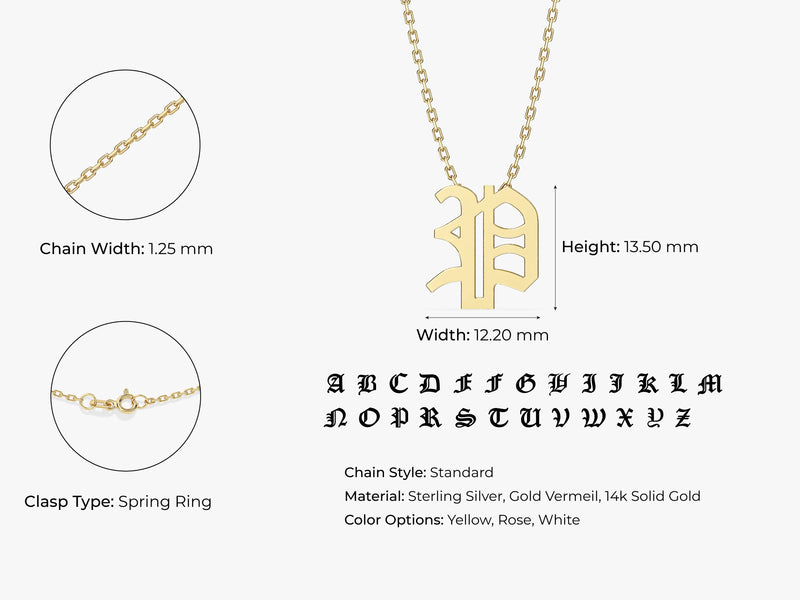 Old English Initial Necklace