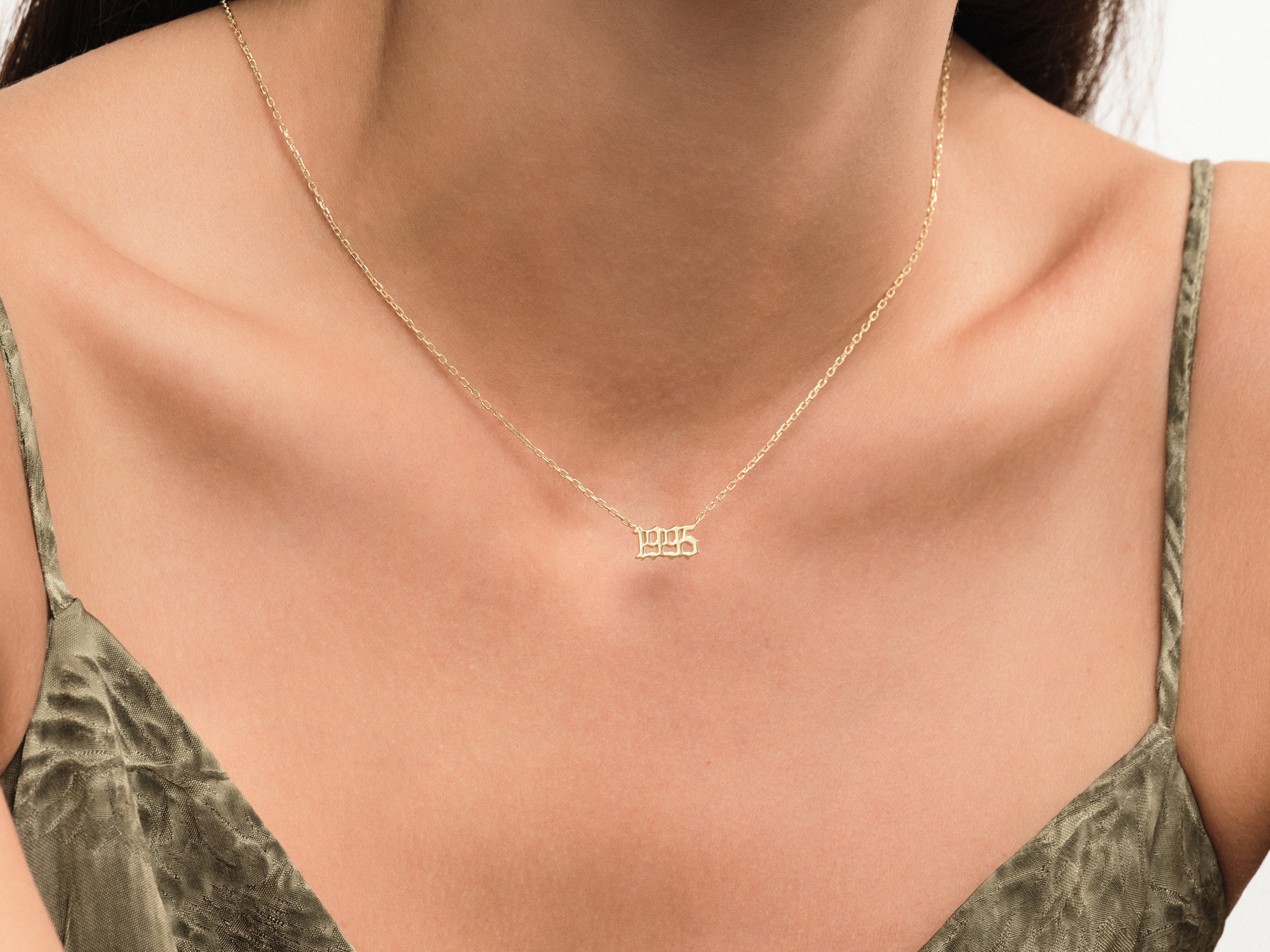 Gold year necklace 1995, elegant jewelry for women