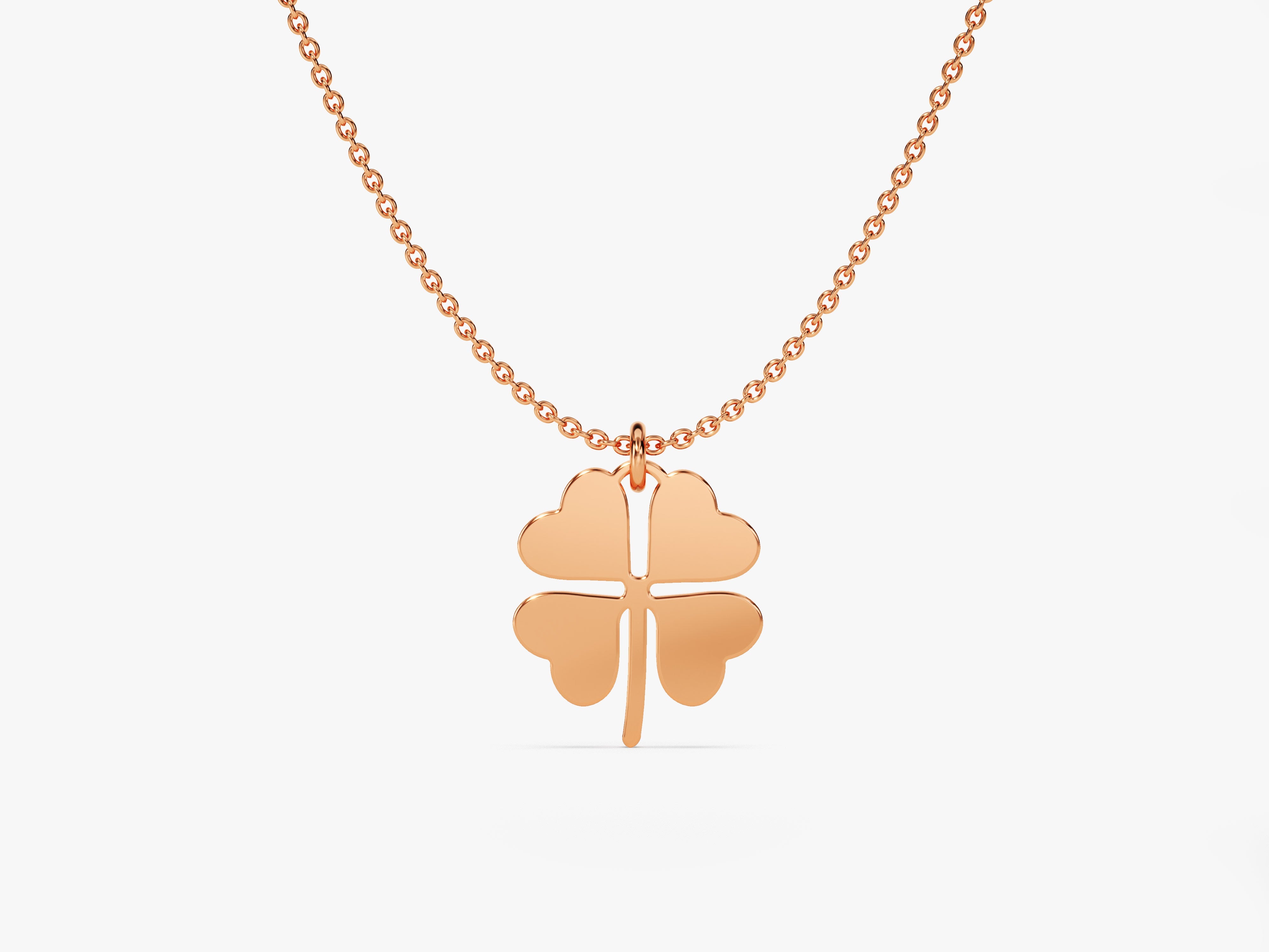 Rose gold four-leaf clover necklace jewelry