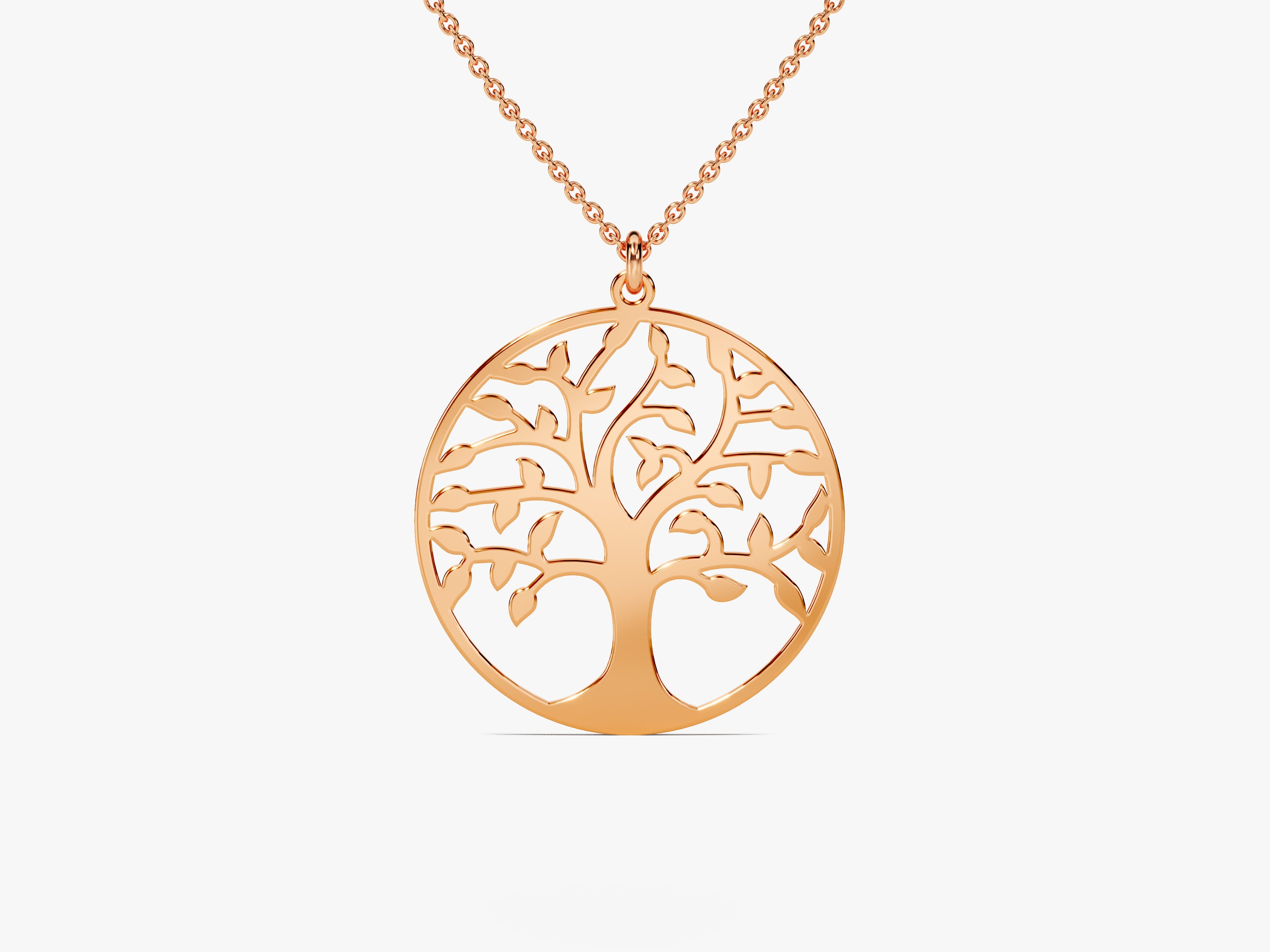 Rose gold tree of life pendant necklace for jewelry lovers