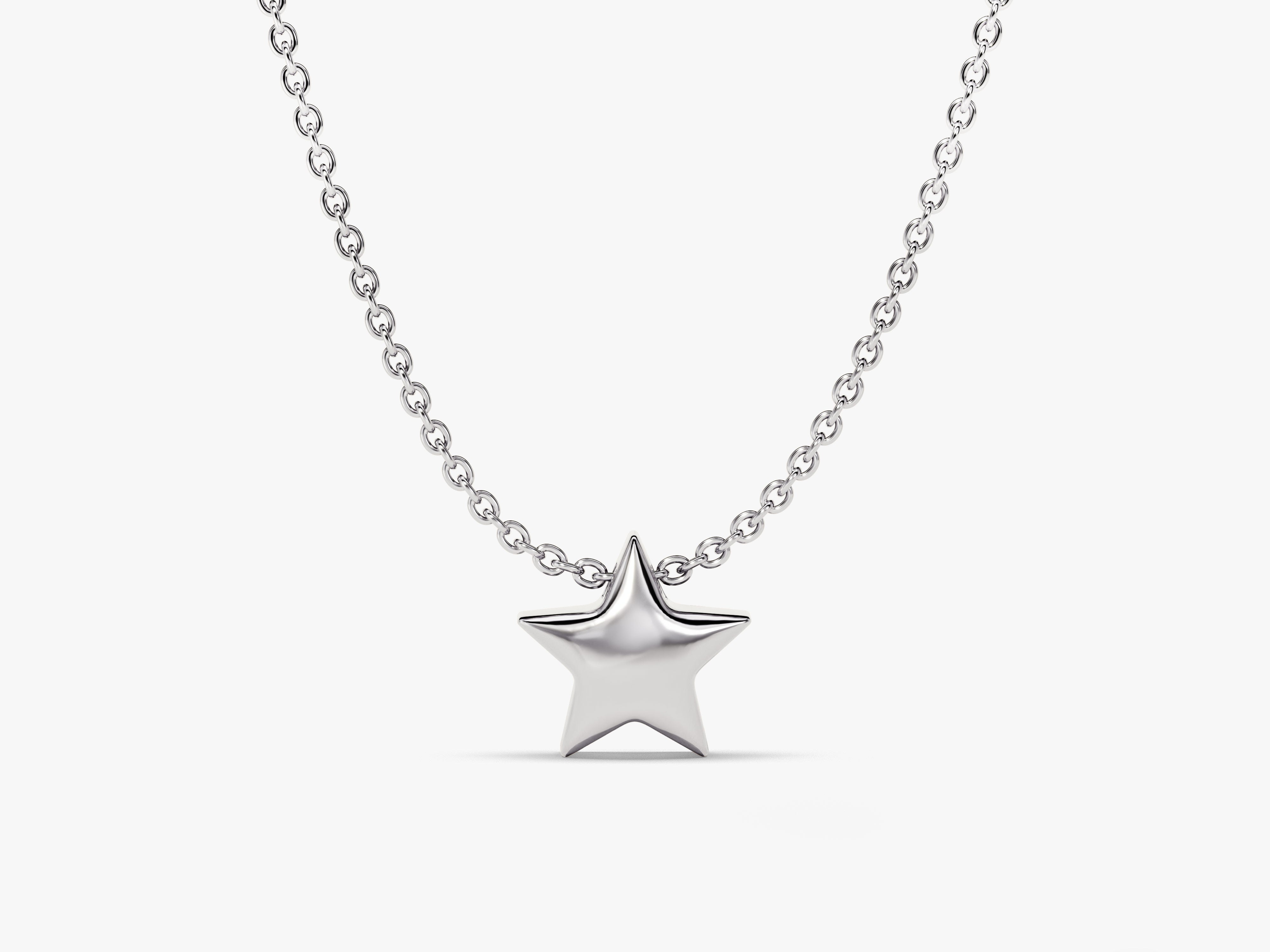 Silver star pendant necklace, fine jewelry for women