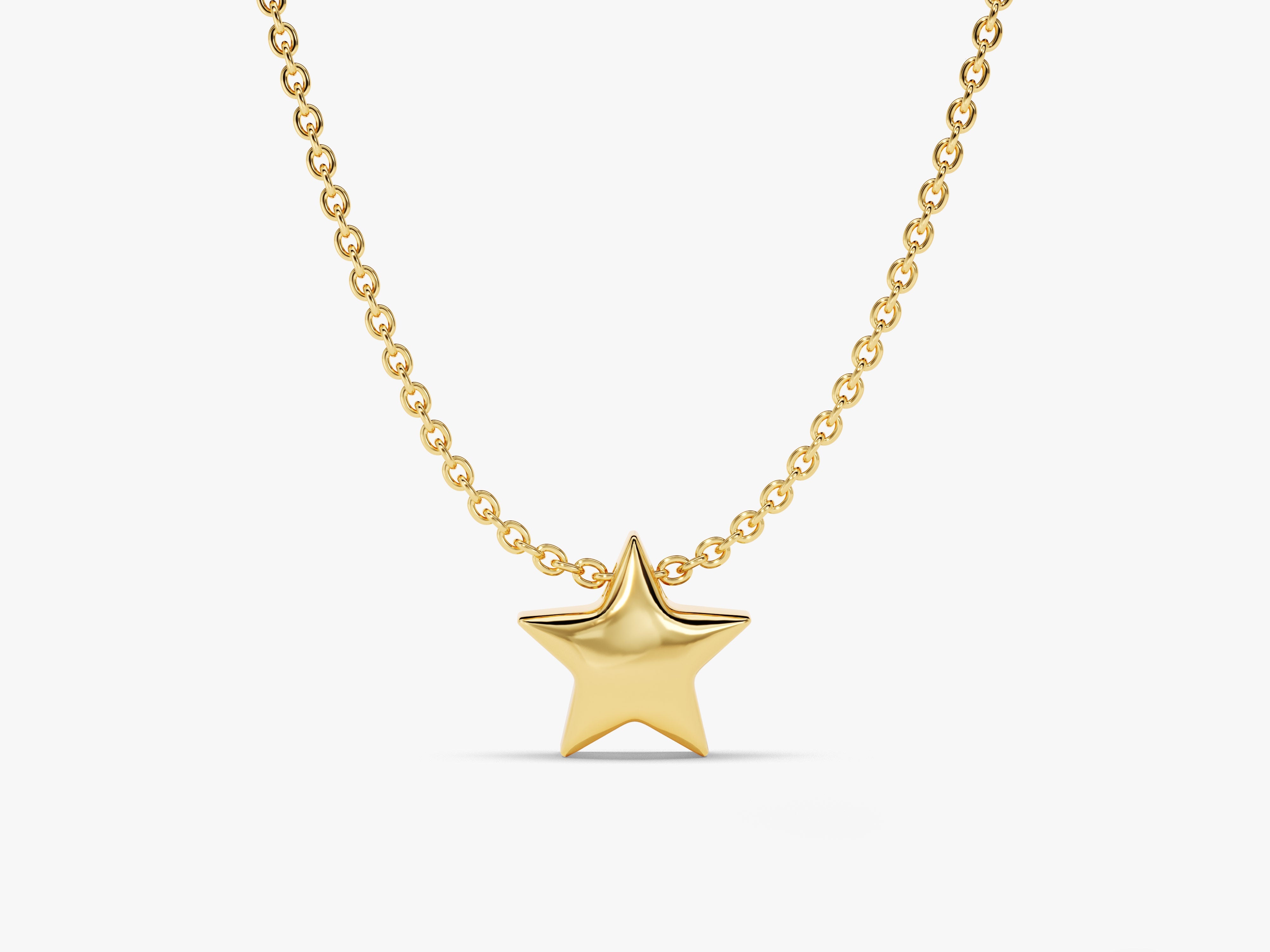 Gold star pendant necklace, fine jewelry, elegant design