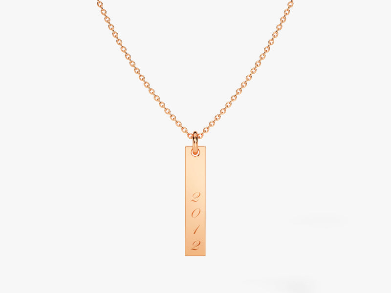 Roman Numeral Tag Necklace