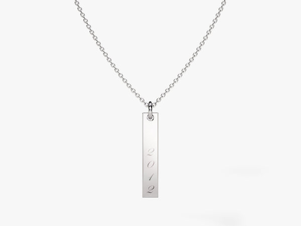 Roman Numeral Tag Necklace