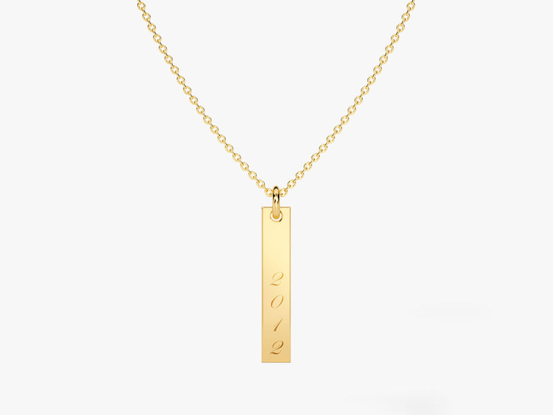 Roman Numeral Tag Necklace