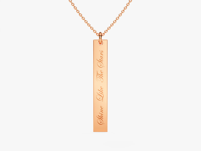 Initial Tag Necklace in 14k Solid Gold